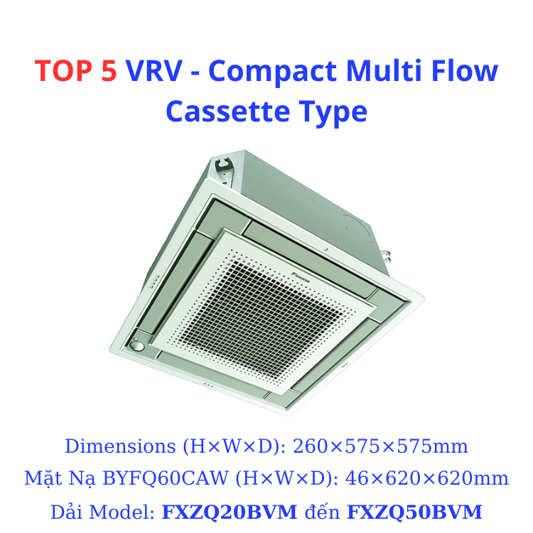 TOP 5 VRV - Compact Multi Flow Cassette Type